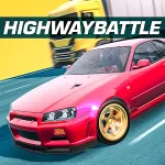 Highway Car Traffic Battle Icon
